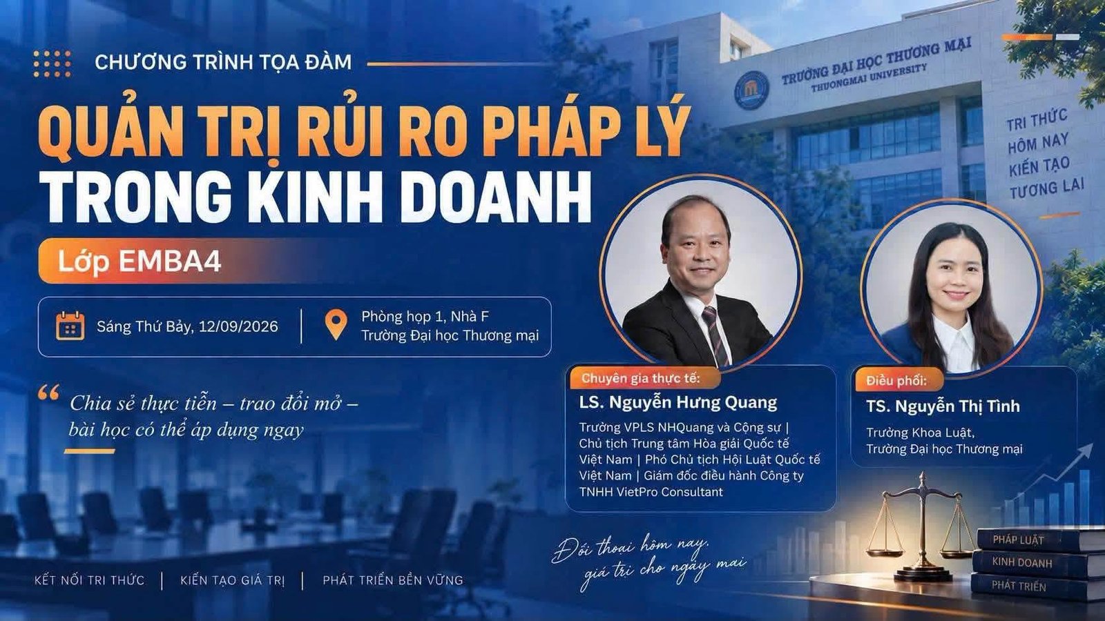 Tọa đ&agrave;m Quản trị rủi ro ph&aacute;p l&yacute; trong kinh doanh