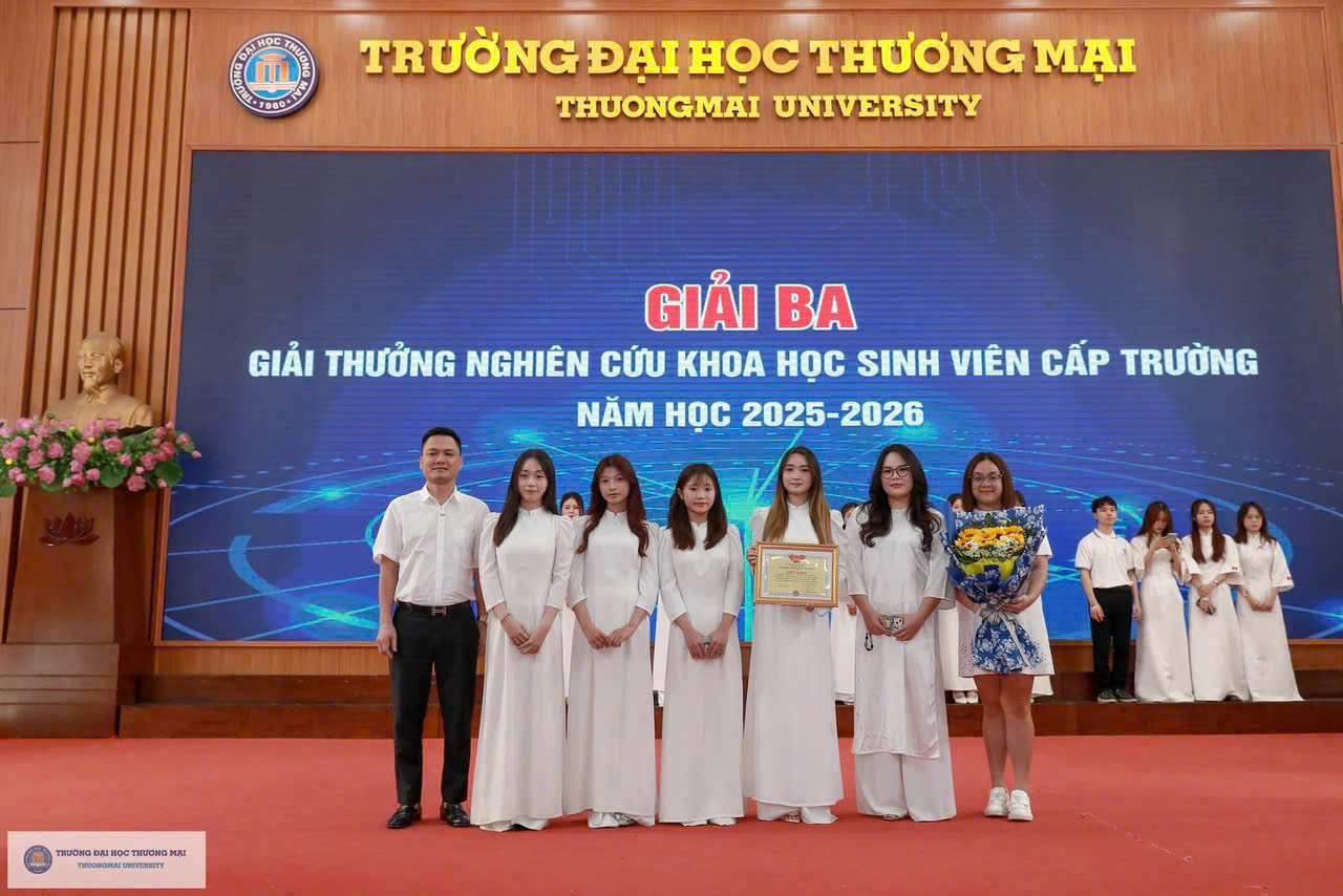 3 nhóm sinh viên Trường Đại học Thương mại xuất sắc được lựa chọn vào Vòng Chung khảo Giải thưởng Khoa học công nghệ dành cho sinh viên cơ sở giáo dục đại học năm 2026