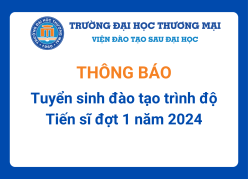 Tuyển sinh đào tạo trình độ tiến sĩ đợt 1 năm 2024