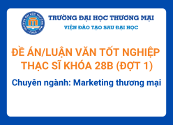 Đề án tốt nghiệp Thạc sĩ khóa 28B (Đợt 1) - Chuyên ngành: Marketing thương mại