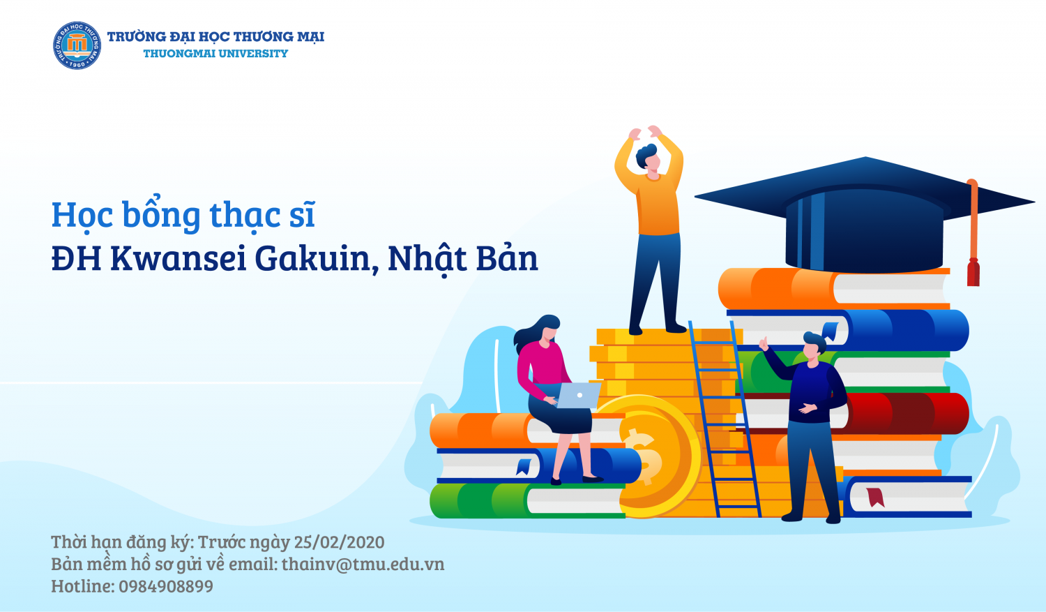 THÔNG BÁO ĐĂNG KÝ CHƯƠNG TRÌNH HỌC BỔNG THẠC SĨ TẠI TRƯỜNG ĐẠI HỌC KWANSEI GAKUIN, NHẬT BẢN