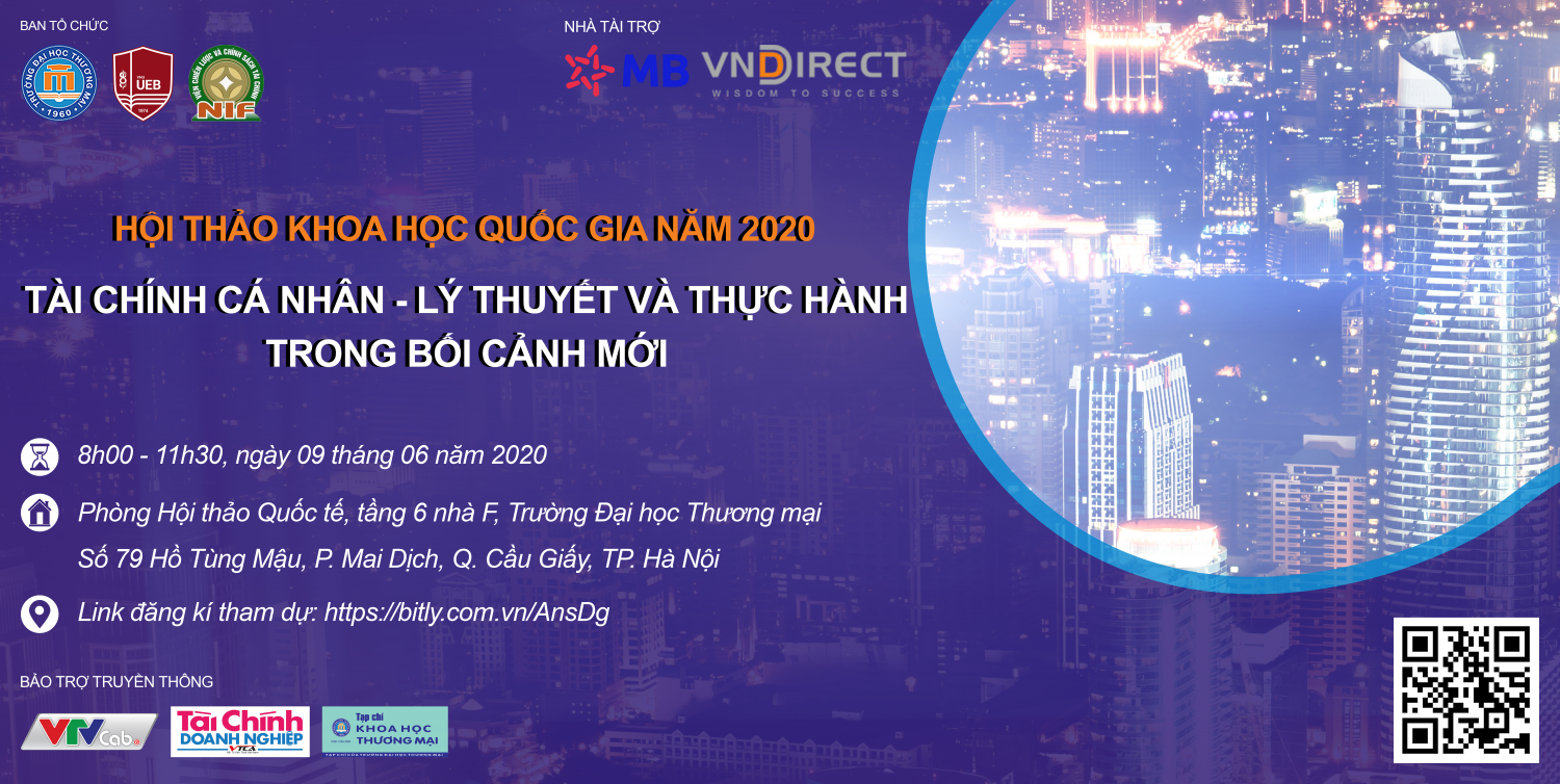 THƯ MỜI THAM DỰ HỘI THẢO KHOA HỌC QUỐC GIA: TÀI CHÍNH CÁ NHÂN -  LÝ THUYẾT VÀ THỰC HÀNH TRONG BỐI CẢNH MỚI